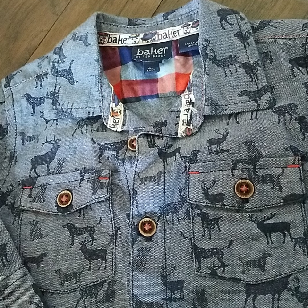 Rustic print collared shirt - Picture 2 of 2